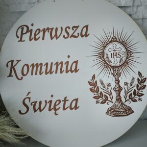 Tablica powitalna komunijna z kielichem IHS